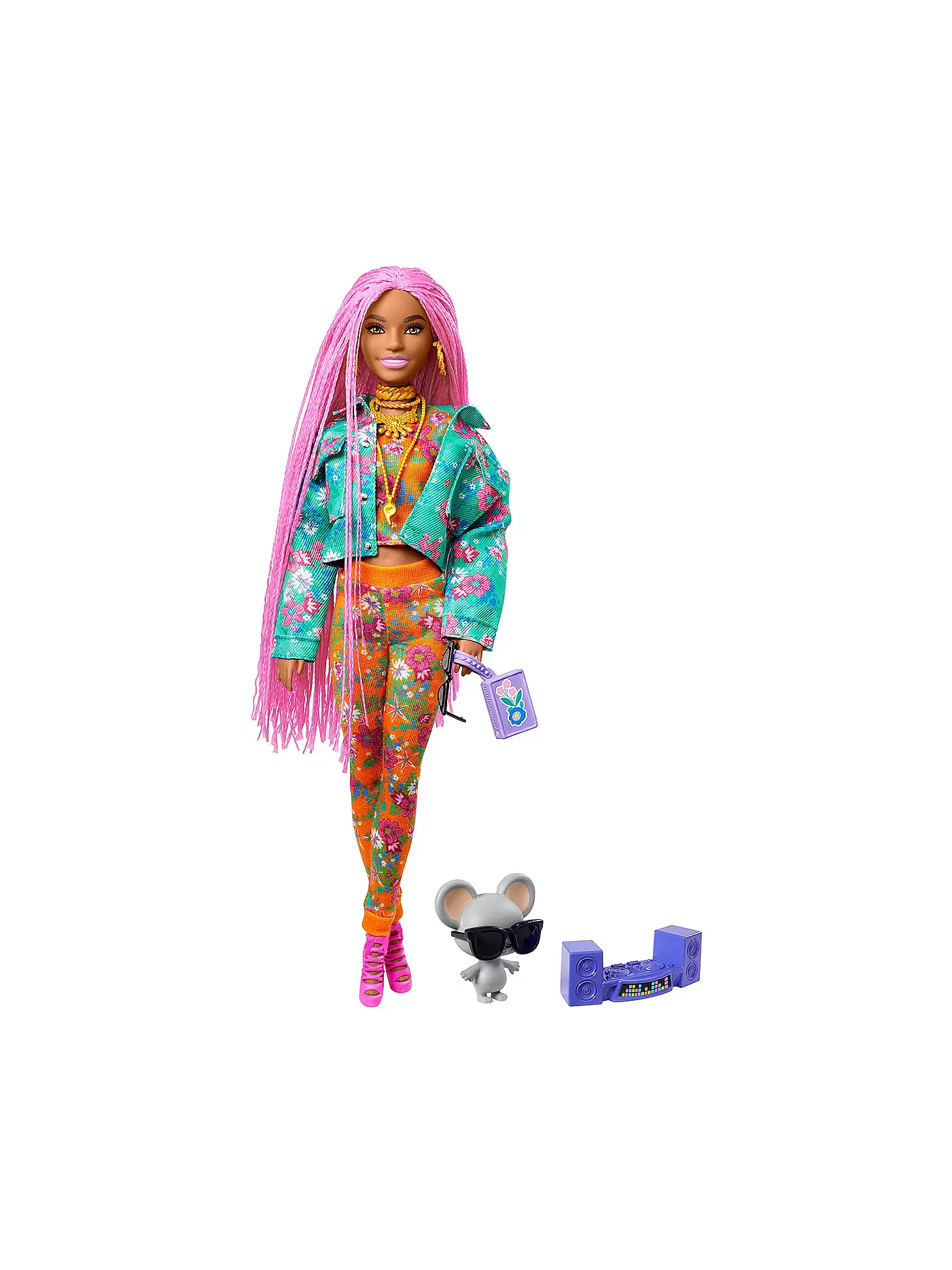 MATTEL | Barbie Extra Puppe mit pinken Flechtzöpfen | 